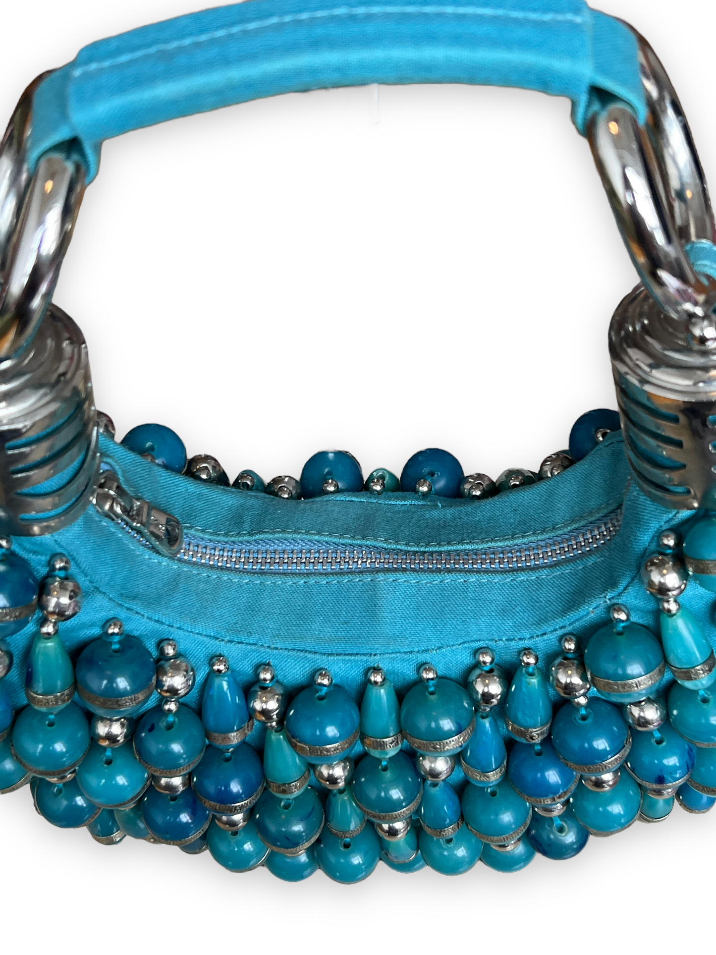 2000s Chloé Beaded Bracelet Bag - Blue