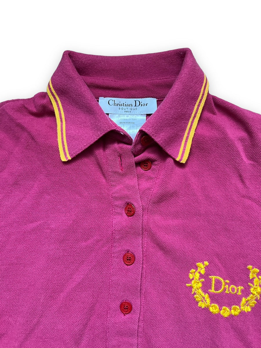 Dior Hot Pink Embroidered Polo