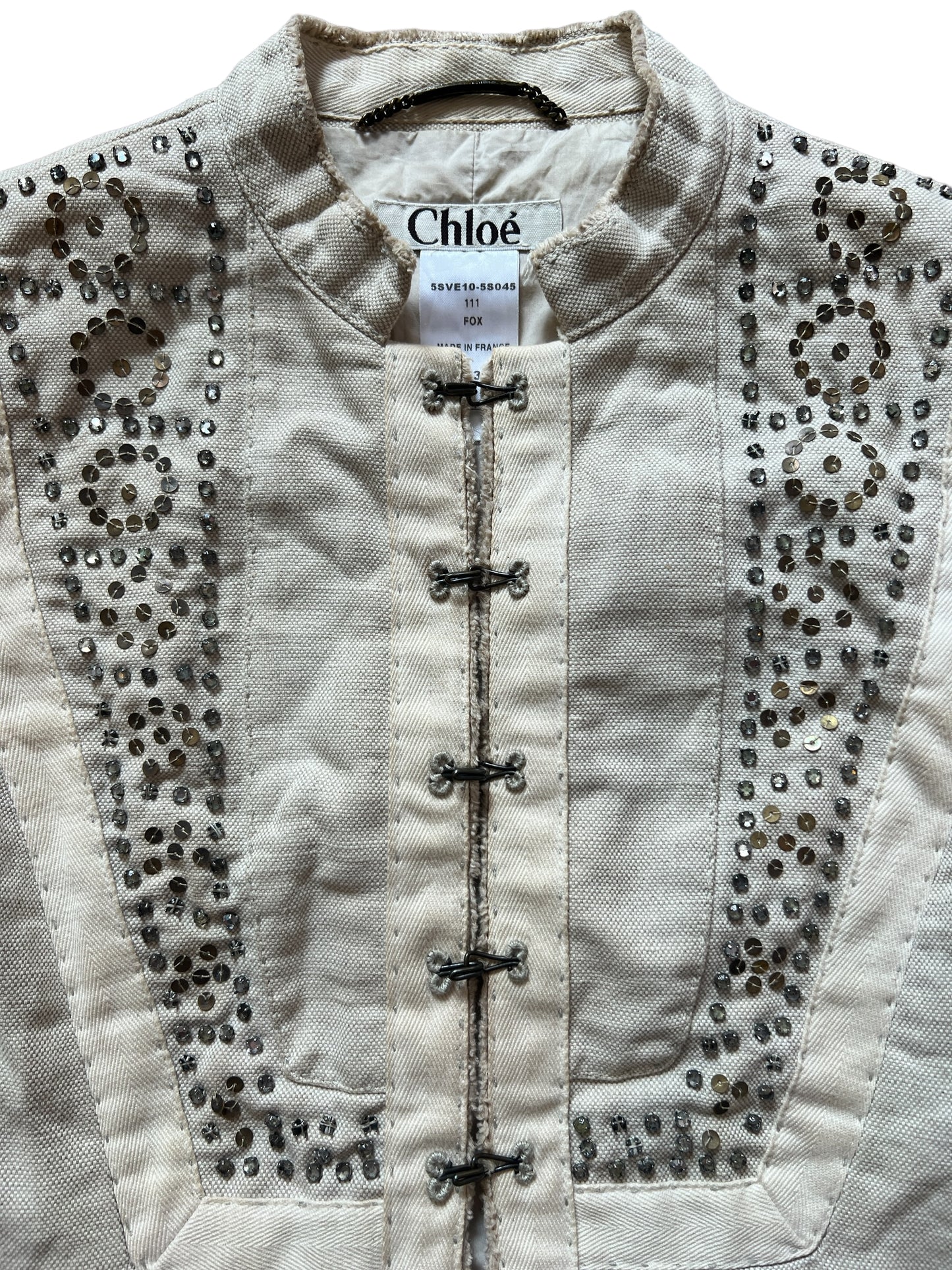 Chloé by Phoebe Philo 2005 Embellished Canvas Jacket