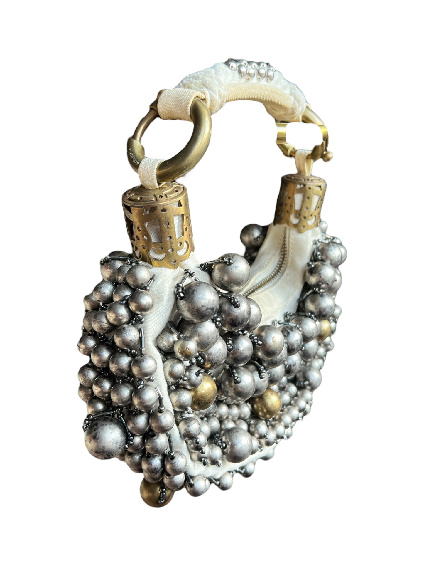 2000s Chloé Beaded Bracelet Bag - Silver