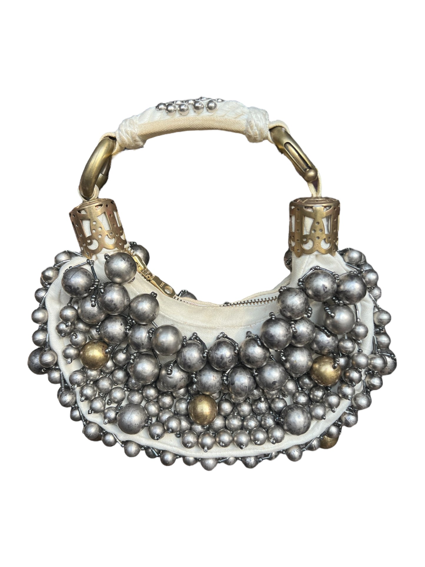 2000s Chloé Beaded Bracelet Bag - Silver