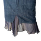 2000s Versace Jeans Couture Denim Skirt with Asymmetric Chiffon Hem