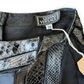 Gianni Versace 90s Wool + Snakeskin Sheer Mesh Cutout Pants