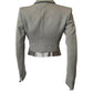 Mihara Yasuhiro Silver Pleated Trim Wool Blazer