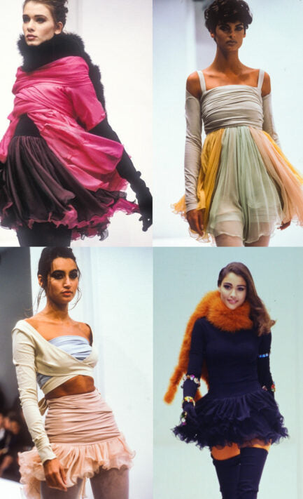 1991 Dolce & Gabbana Silk Chiffon Scarf Tunic Mini Dress