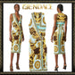 Fendace Versace Fendi SS Collaboration Sleeveless Monogram V Neck Wrap Dress