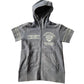 291295 Vintage Short Sleeve Football Sports Jersey Style Hoodie Top