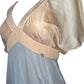 Miss Sixty Diamond 100% Silk Two Tone Low Back Draped Dress with Sheer Sleeves