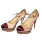 Miu Miu Two Tone Pink Satin Pumps with Strap