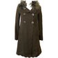 Maurizio Pecoraro 100% Cashmere Peacock Feather Collar Scalloped Coat
