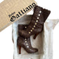 Vintage John Galliano Brown Leather Boots with Button Details