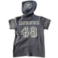 291295 Vintage Short Sleeve Football Sports Jersey Style Hoodie Top