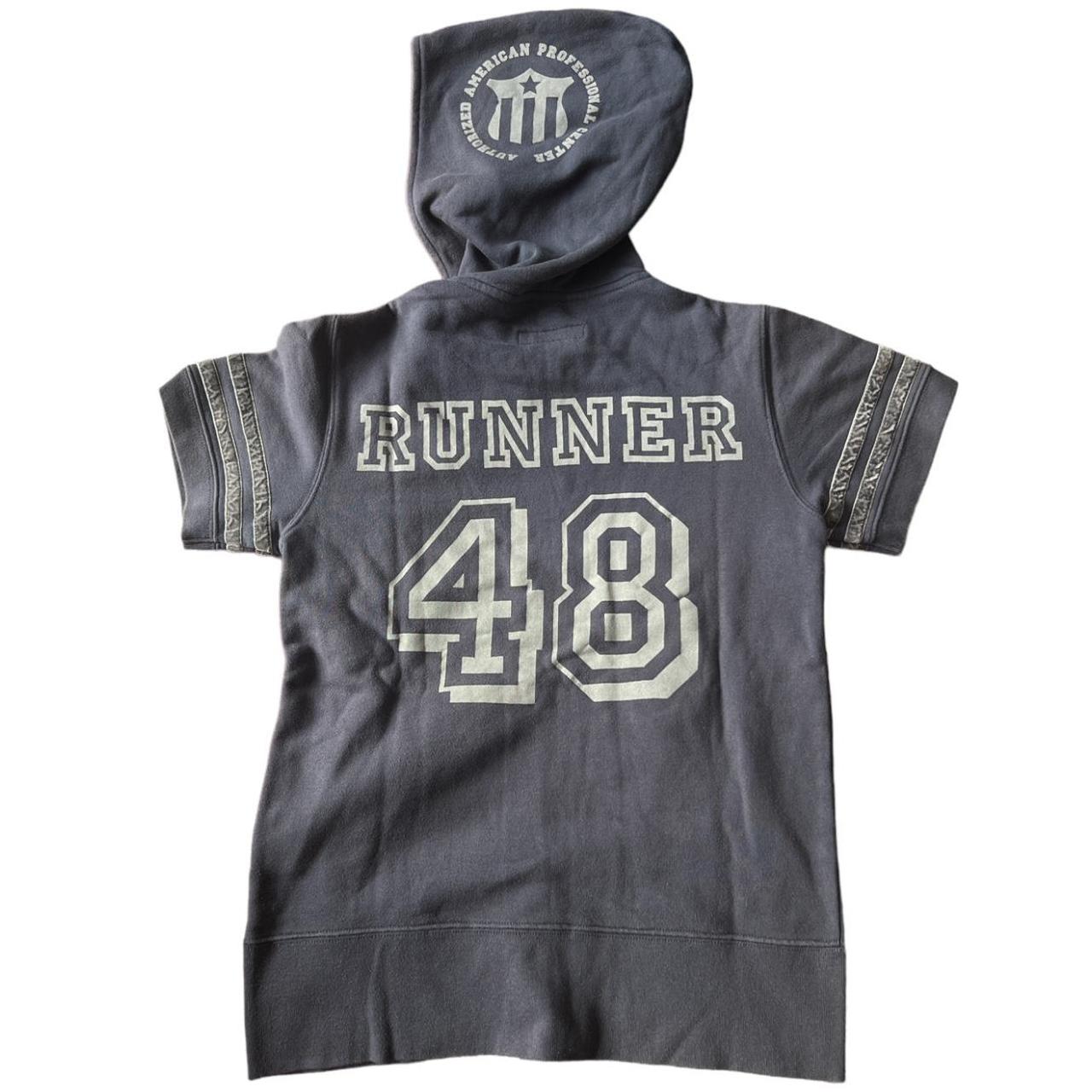 291295 Vintage Short Sleeve Football Sports Jersey Style Hoodie Top