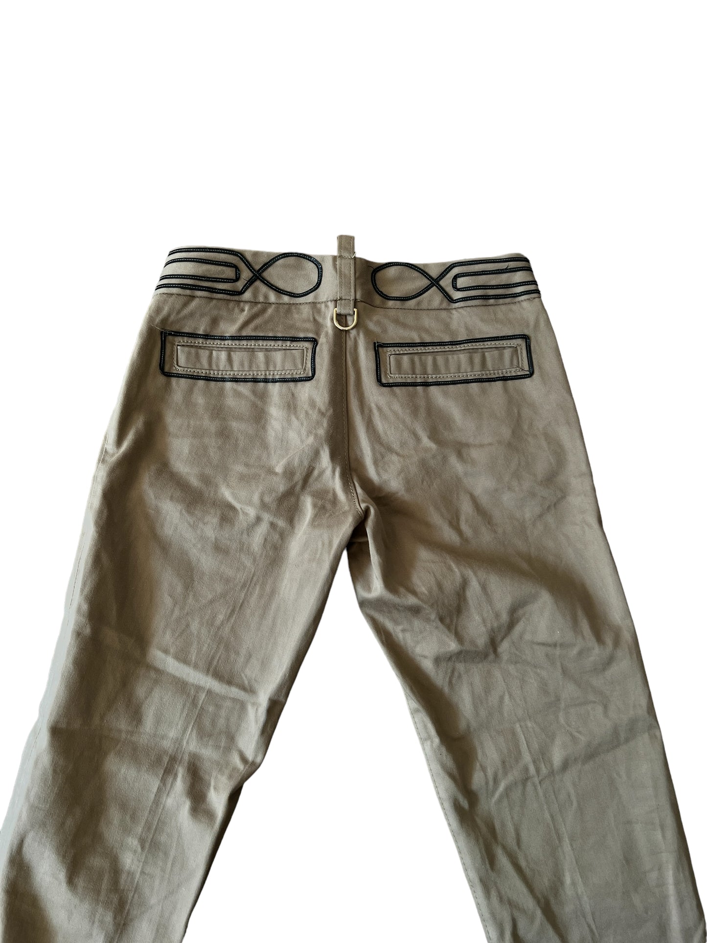 2000s Dsquared2 Embroidered Khaki Pants