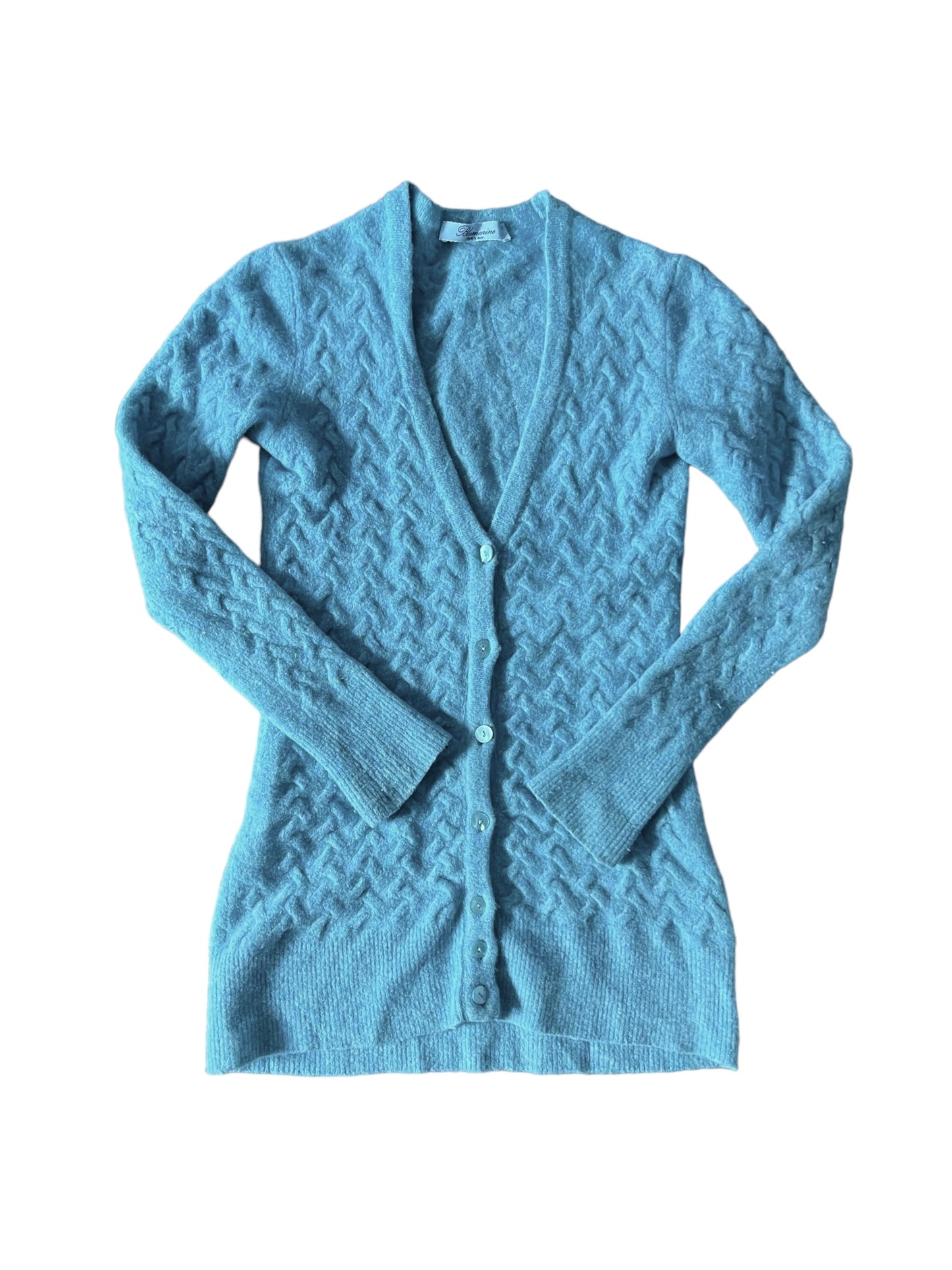 Blumarine Knit Cardigan + Hot Pants Set - Blue