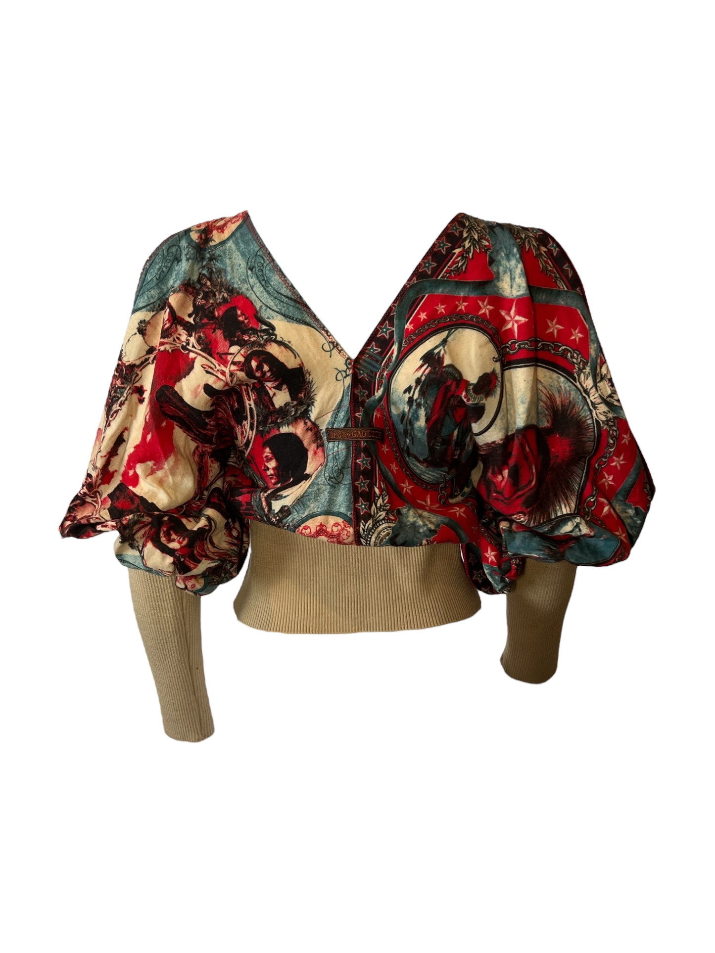 Jean Paul Gaultier 80s/90s Native American Print Butterfly Top