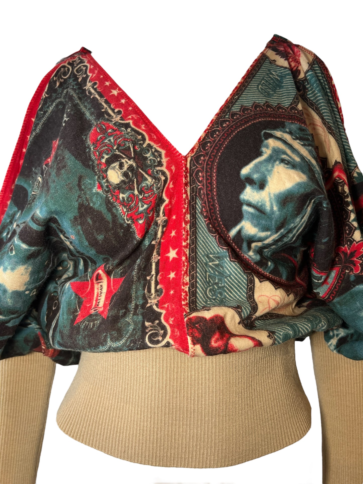 Jean Paul Gaultier 80s/90s Native American Print Butterfly Top