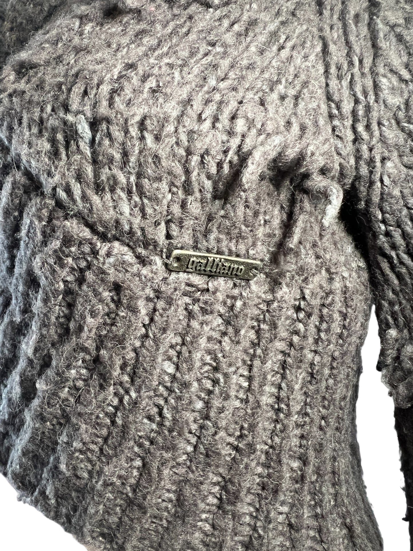 Galliano Cropped Chunky Knit Cardigan