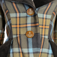Vivienne Westwood Vintage 1990s Wool Tartan Blazer Jacket with Velvet Trim + Orb Buttons
