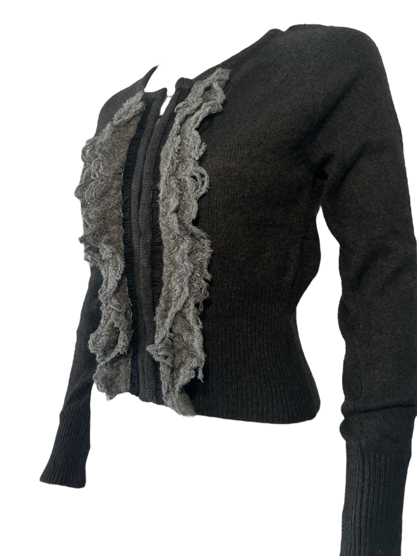 Blumarine Cashmere Blend Cardigan with Yarn Trim