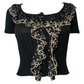 Blumarine Knit Sweater with 100% Silk Polka Dot Trim