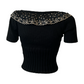 Blumarine Knit Sweater with 100% Silk Polka Dot Trim