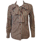 Vivienne Westwood Striped Bow Tie Collared Blouse