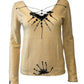 Krizia Beaded Cashmere Cream Sweater
