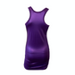 5351 Purple Metallic Ruched Party Dress